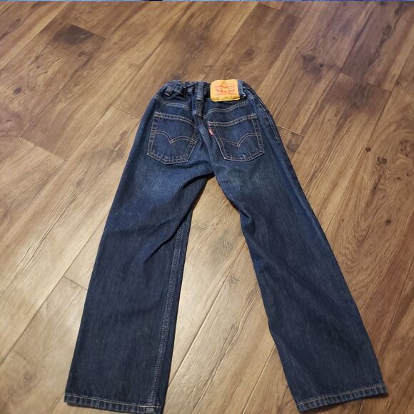 Levis 505 Dark Denim Jeans Kids Sz 8 Reg 24x22 - Picture 4 of 6